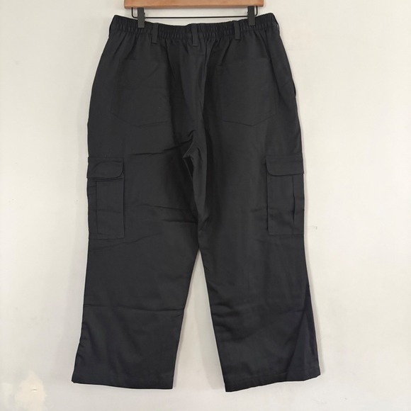 Habands Ice House Flannel Lined Slacks Black Cargo Pants Mens 38 Stretch Waist - Picture 1 of 8